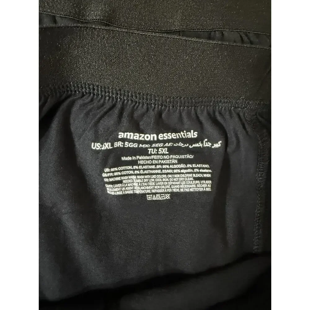 Amazon Essentials black sleep shorts 5XLT never worn lightweight‎ elastic waist